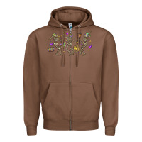 Chestnut dancing skeletons mardi gras Zipper Hoodie - MaliasSmallBusiness