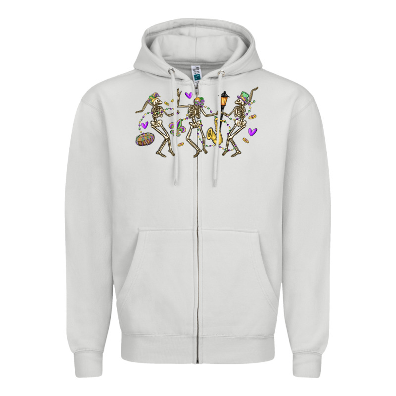 Dancing Skeletons Mardi Gras Zipper Hoodie by MaliasSmallBusiness | Teevron
