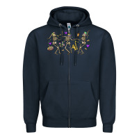 Navy dancing skeletons mardi gras Zipper Hoodie - MaliasSmallBusiness