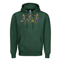 Sports Green dancing skeletons mardi gras Zipper Hoodie - MaliasSmallBusiness