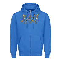 True Royal dancing skeletons mardi gras Zipper Hoodie - MaliasSmallBusiness