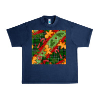 Navy christmas gingerbread man and candy cane seamless pattern Urban Heavy Tee - BundleAndBundleShop