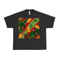 Pigment Black christmas gingerbread man and candy cane seamless pattern Urban Heavy Tee - BundleAndBundleShop