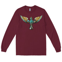 Burgundy western cross wings Long Sleeve Tee - BarkalooDesign