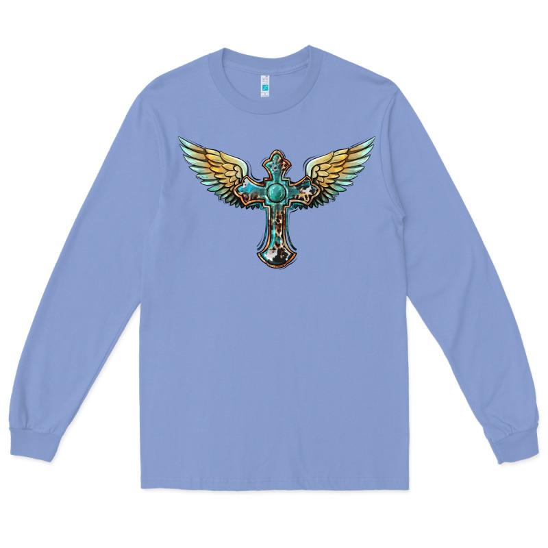 Western Cross Wings Long Sleeve Tee by BarkalooDesign | Teevron