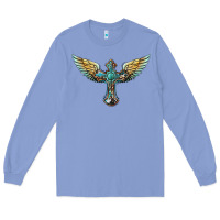 Colony Blue western cross wings Long Sleeve Tee - BarkalooDesign