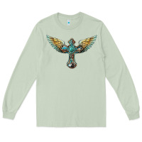 Matcha western cross wings Long Sleeve Tee - BarkalooDesign