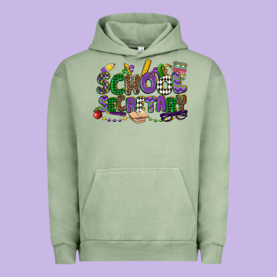 School Secretary Mardi Gras Urban Hoodie Designed By Cowgirlartshop