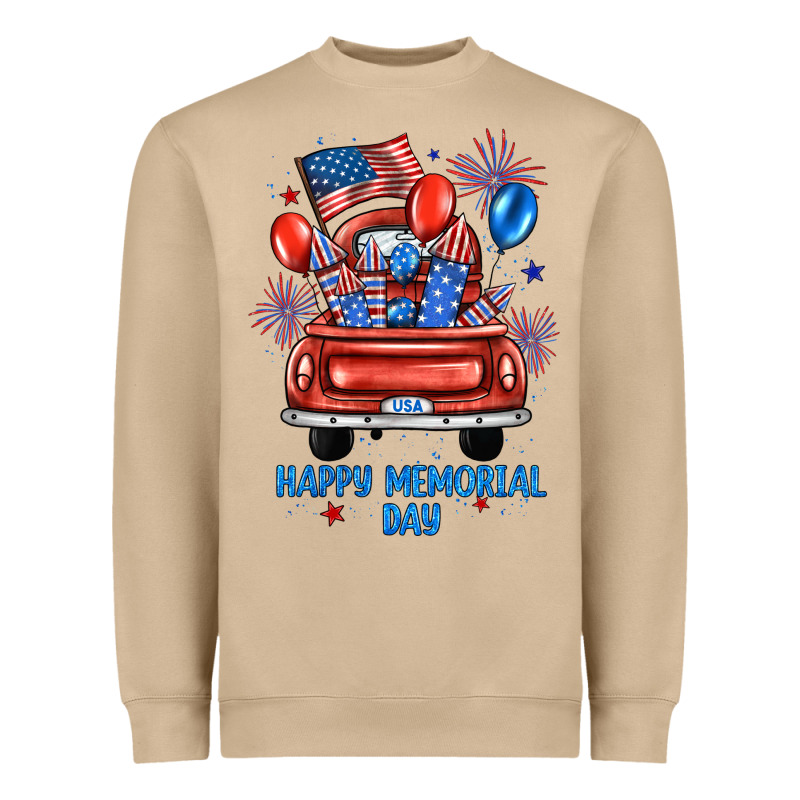 Happy Memorial Day Farm Truck Heavyweight Sweatshirt by JahusDesignShop | Teevron