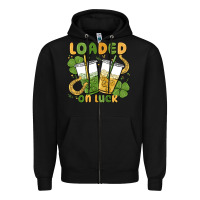 Black loaded on luck Zipper Hoodie - MaliasSmallBusiness