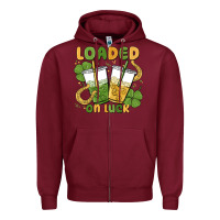 Burgundy loaded on luck Zipper Hoodie - MaliasSmallBusiness