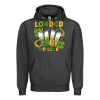 Charcoal Heather loaded on luck Zipper Hoodie - MaliasSmallBusiness