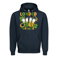 Navy loaded on luck Zipper Hoodie - MaliasSmallBusiness