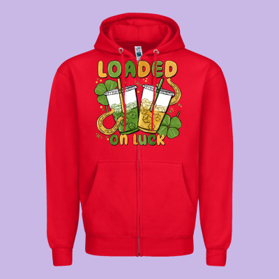 Loaded On Luck Zipper Hoodie Designed By Maliassmallbusiness