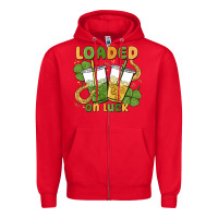 Red loaded on luck Zipper Hoodie - MaliasSmallBusiness