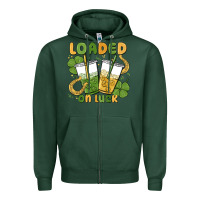 Sports Green loaded on luck Zipper Hoodie - MaliasSmallBusiness