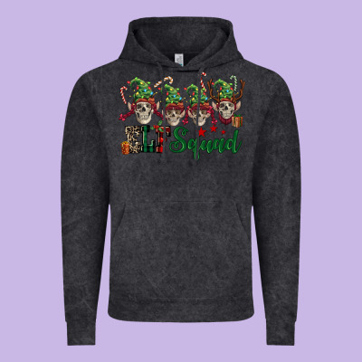 Elf Squad Skulls Vintage Hoodie Designed By Fadigitalartstudio