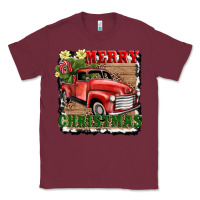 Burgundy merry christmas with truck Classic Tee - AdoDesignShop