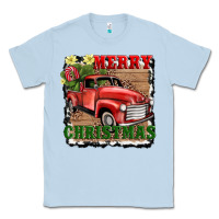 Dusty Blue merry christmas with truck Classic Tee - AdoDesignShop