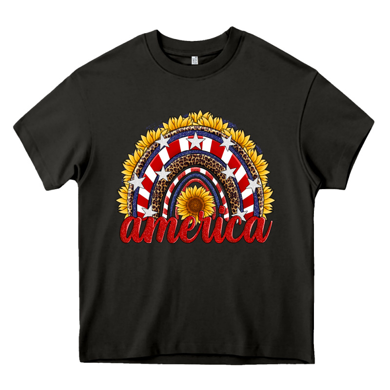 America Sunflower Rainbow Heavy Core Tee by Artiststas | Teevron