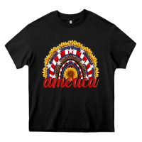 Black america sunflower rainbow Heavy Core Tee - Artiststas