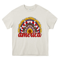 Cream america sunflower rainbow Heavy Core Tee - Artiststas