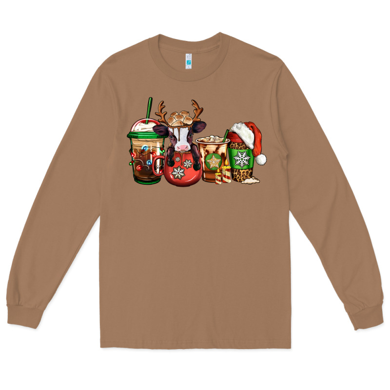 Christmas Baby Calf Coffee Cups Long Sleeve Tee by Jasminsmagicworld | Teevron