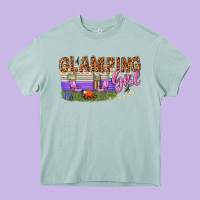 Glamping Girl Heavy Core Tee Designed By Texasbilliewilder