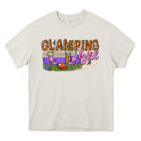 Cream glamping girl Heavy Core Tee - texasbilliewilder