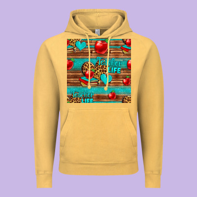 Teacher Life Seamless Pattern Vintage Hoodie Designed By Hra Design Shop