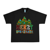 Black merry christmas with christmas trees Urban Heavy Tee - AdoDesignShop