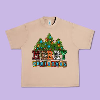 Merry Christmas With Christmas Trees Urban Heavy Tee Designed By Adodesignshop