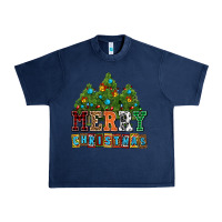 Navy merry christmas with christmas trees Urban Heavy Tee - AdoDesignShop