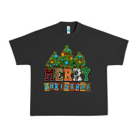Pigment Black merry christmas with christmas trees Urban Heavy Tee - AdoDesignShop