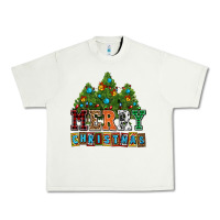 Pistachio merry christmas with christmas trees Urban Heavy Tee - AdoDesignShop