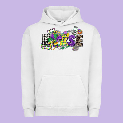 Nurse Mardi Gras Urban Hoodie Designed By Cowgirlartshop