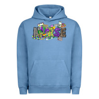 Pigment Pebble Blue nurse mardi gras Urban Hoodie - CowGirlArtShop