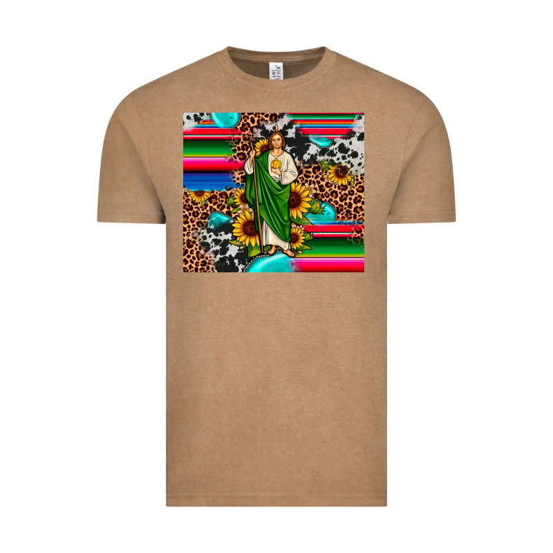 San Judas Leopard Cowhide Gemstone Vintage Tee by JahusDesignShop | Teevron