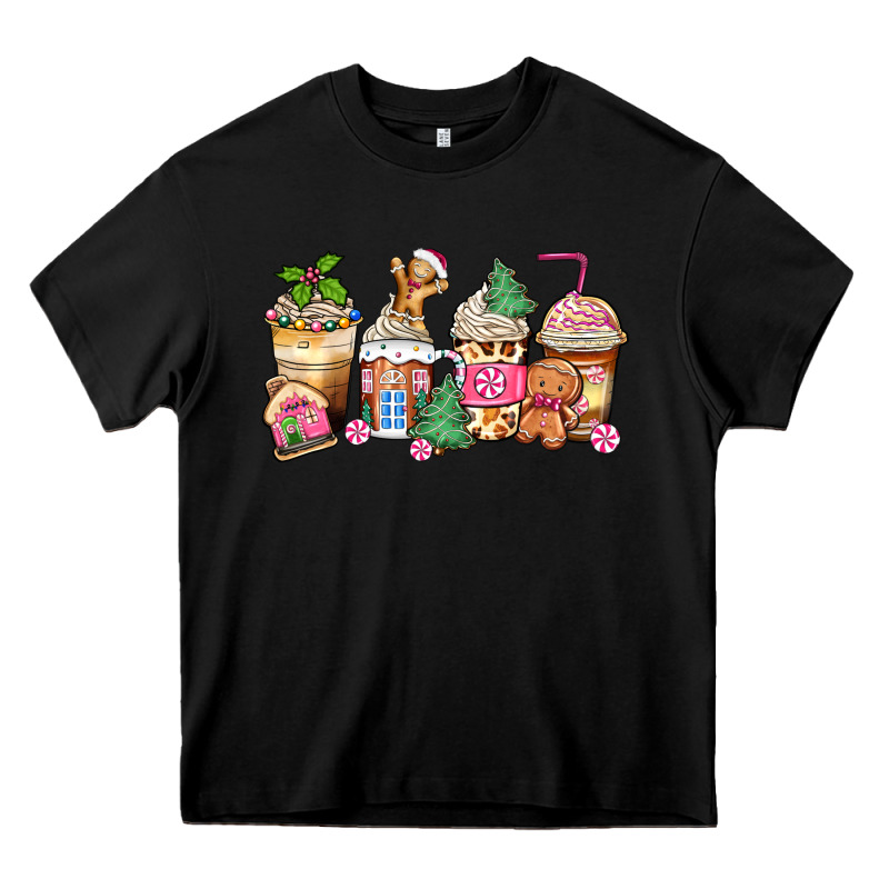 Pink Gingerbread Coffee Cups Heavy Core Tee by Zillion Design Studio | Teevron