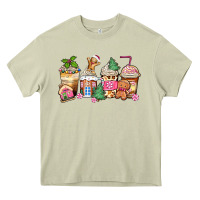 Mossy pink gingerbread coffee cups Heavy Core Tee - Zillion Design Studio