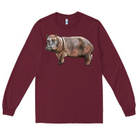 Burgundy hippopotamus Long Sleeve Tee - LillyAllenDesigns