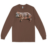 Chestnut hippopotamus Long Sleeve Tee - LillyAllenDesigns