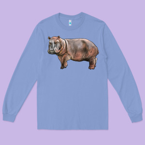 Hippopotamus Long Sleeve Tee Designed By Lillyallendesigns