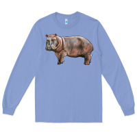 Colony Blue hippopotamus Long Sleeve Tee - LillyAllenDesigns