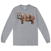 Heather Grey hippopotamus Long Sleeve Tee - LillyAllenDesigns
