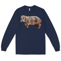 Navy hippopotamus Long Sleeve Tee - LillyAllenDesigns