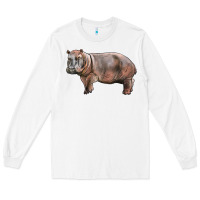 White hippopotamus Long Sleeve Tee - LillyAllenDesigns