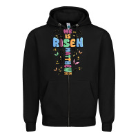 Black he is risen cross Zipper Hoodie - MaliasSmallBusiness