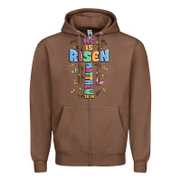 Chestnut he is risen cross Zipper Hoodie - MaliasSmallBusiness