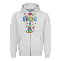 Dove Grey he is risen cross Zipper Hoodie - MaliasSmallBusiness